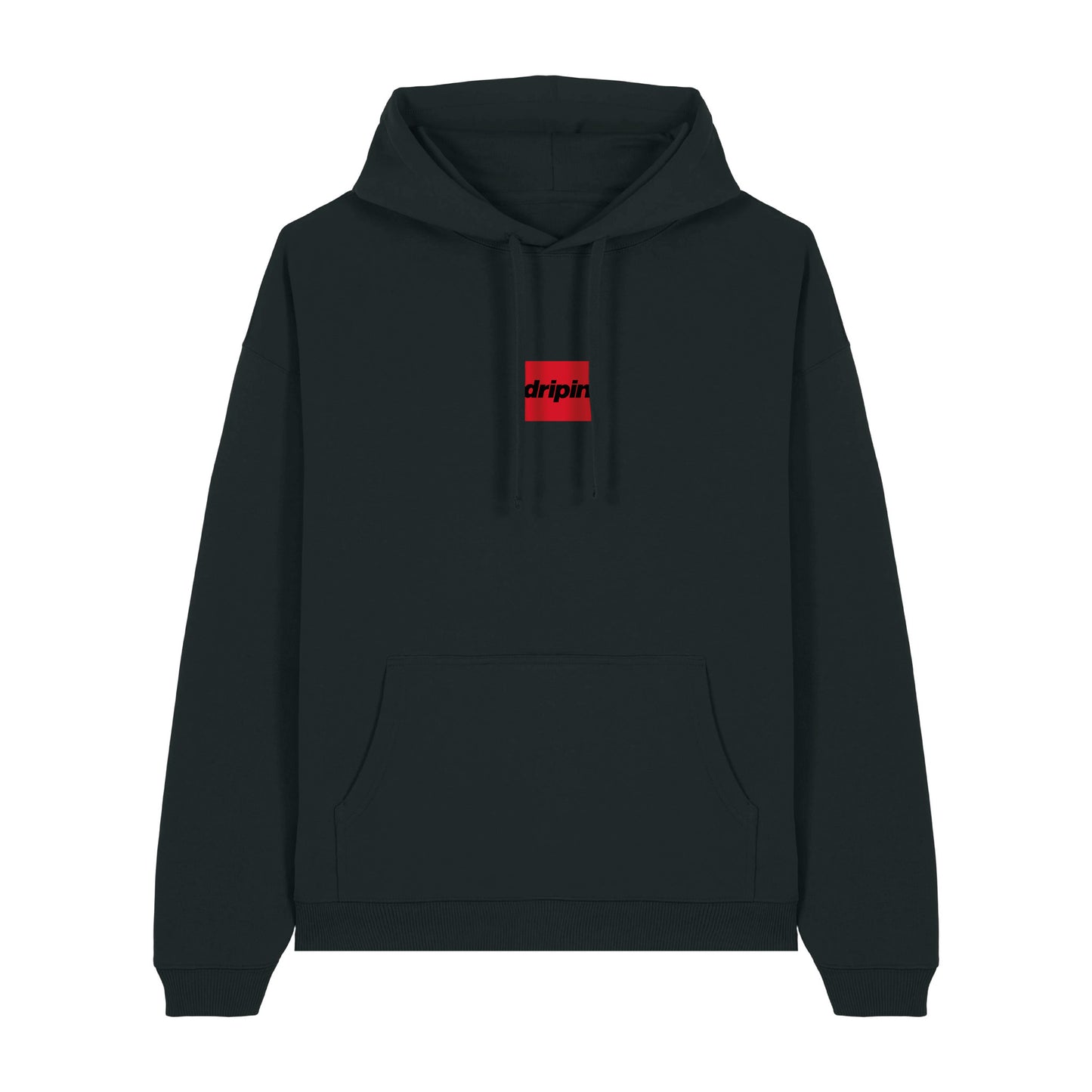 Black Box Logo Organic Oversized Hoodie