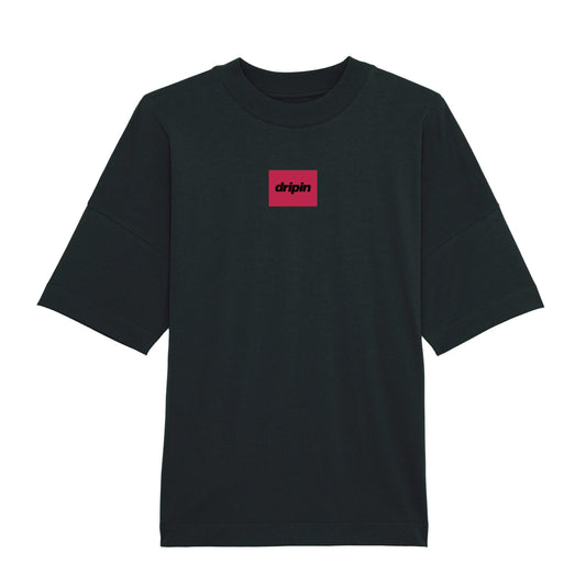 Black Organic Oversized Box Logo T-Shirt