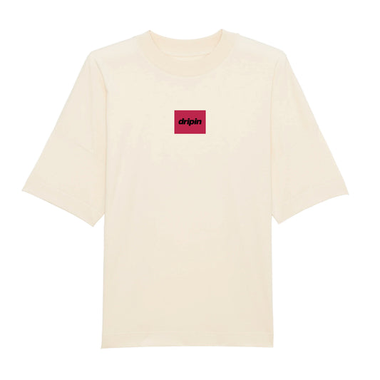 Natural Raw Organic Oversized Box Logo T-Shirt